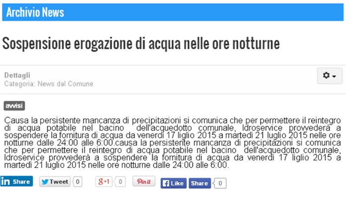 acqua sospensione