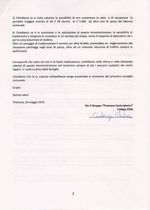interpellanza uno premana