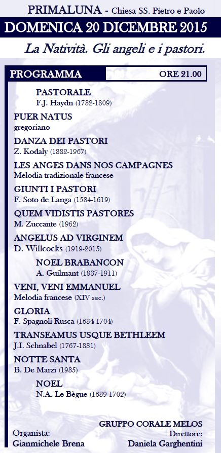 rassegna organistica coro melos programma