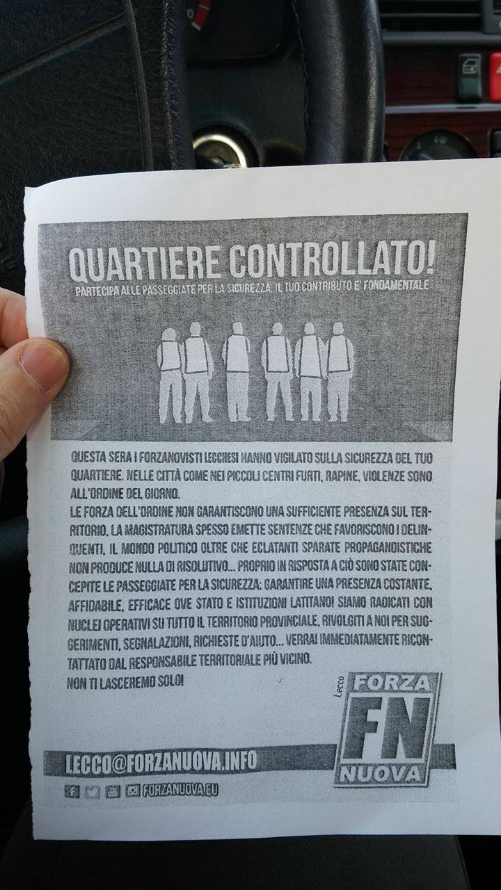 FORZA NUOVA VOLANTINO MAGGIO