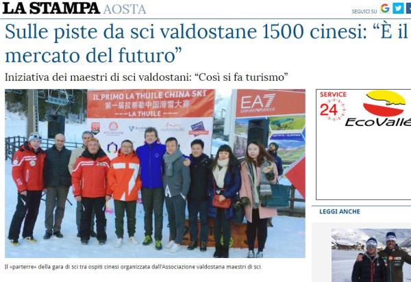 la stampa cinesi sci