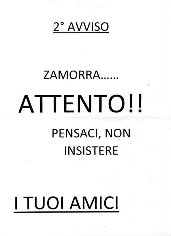 ZAMORRA AVVISO