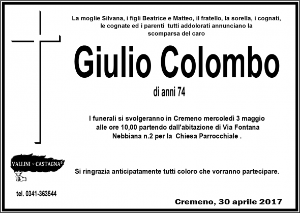 NECROLOGIO GIULIONE