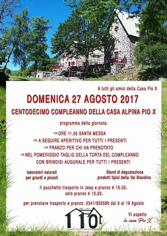 Volantino Festa Casa Alpina Pio X