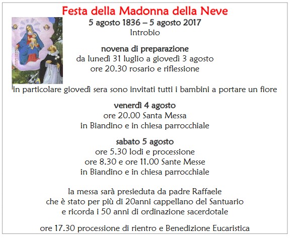 181 anni Madonna di Biandino 2017